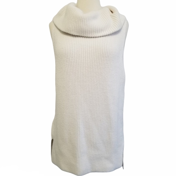 LOU & GREY White Sleeveless Cowl Neck Knit Top S - Picture 2 of 8